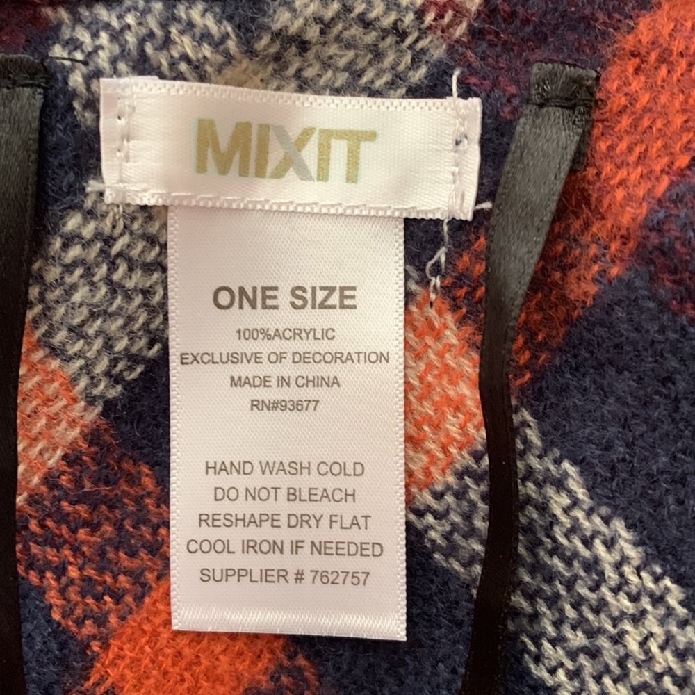 Mixit. One Size Shawl/ Wrap With Toggle Closure I… - image 5